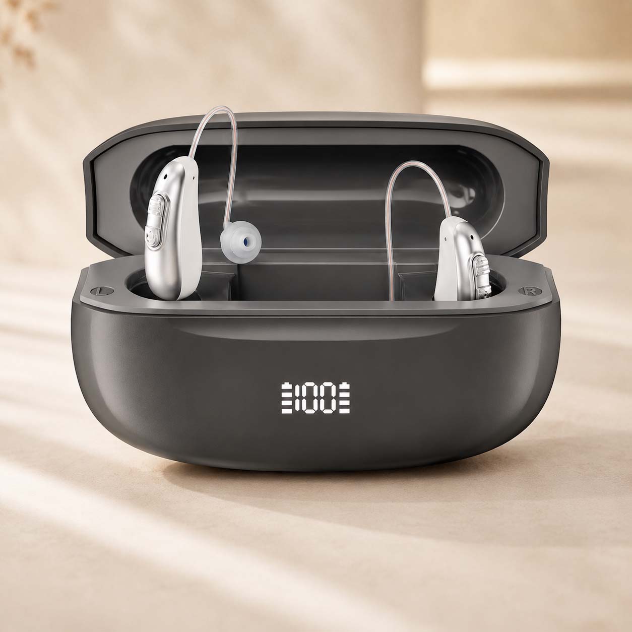 Hearvello rechargeable hearing aids with charging case